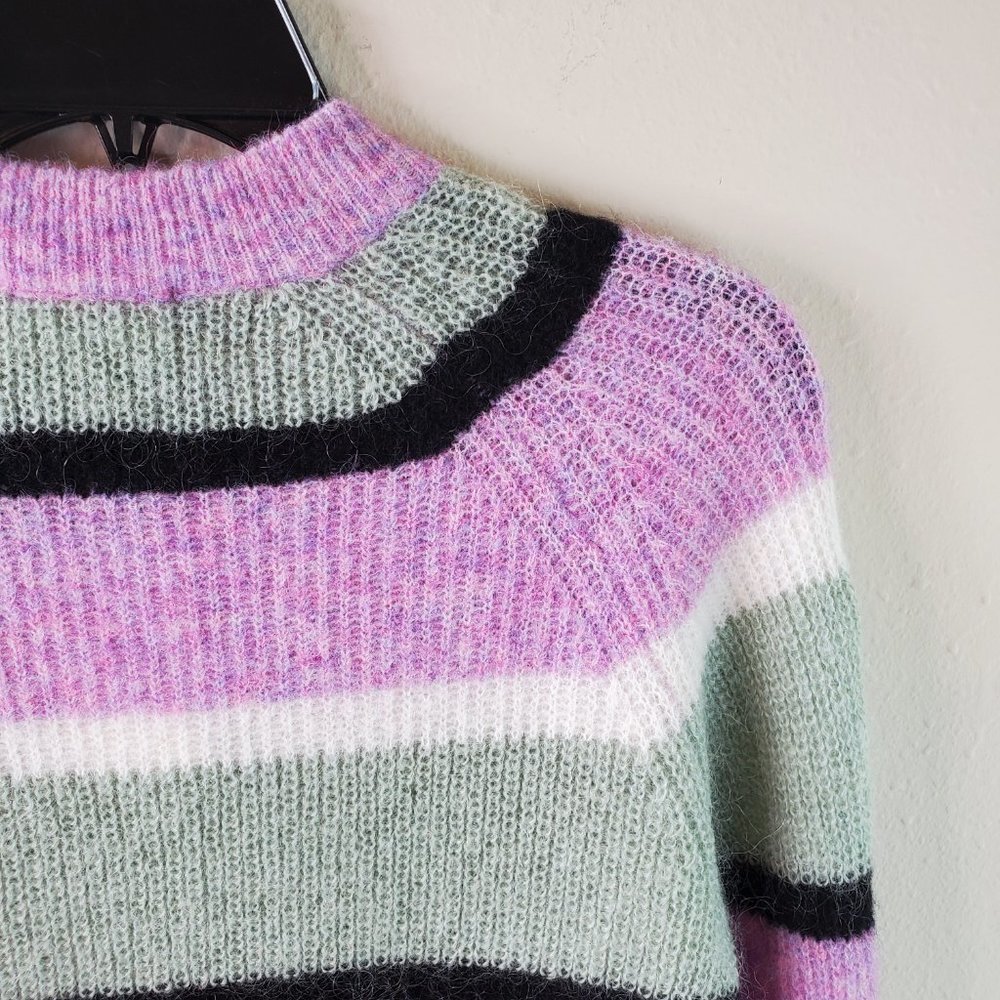 Veda X UO Urban Outfitters Anthro Womens Purple Sage Stripe Mockneck Sweater - Picture 8 of 14